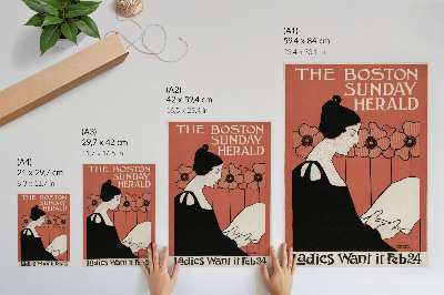 Decorative poster Woman with a newspaper
