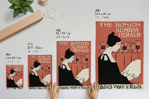 Decorative poster Woman with a newspaper