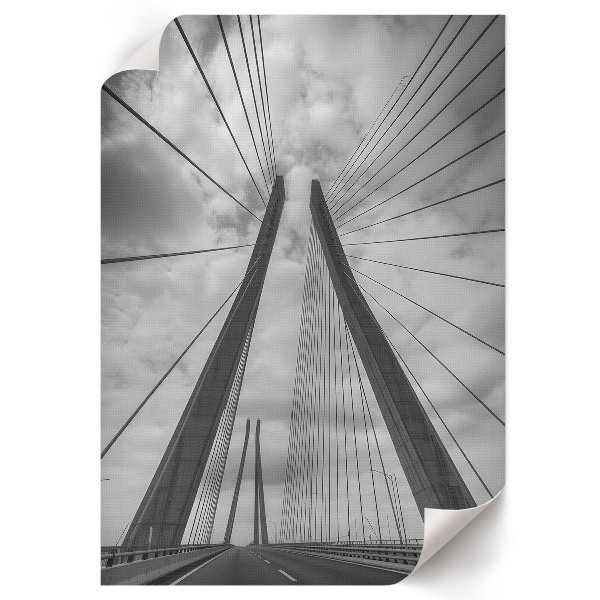 Modern wall art featuring a bridge motif