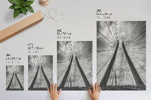Modern wall art featuring a bridge motif