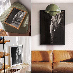 Wall print showing the profile of an elephant