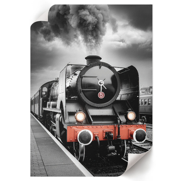 Wall art depicting a steam train