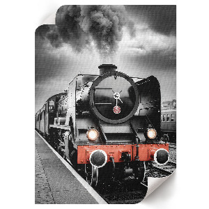 Wall art depicting a steam train
