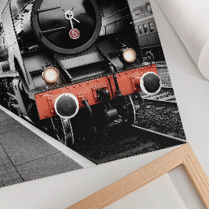 Wall art depicting a steam train