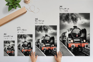 Wall art depicting a steam train