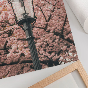 Poster with a spring lantern design