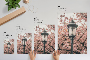 Poster with a spring lantern design