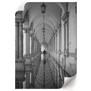 Wall art featuring architectural symmetry