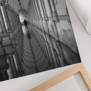 Wall art featuring architectural symmetry