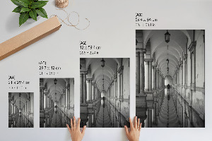 Wall art featuring architectural symmetry