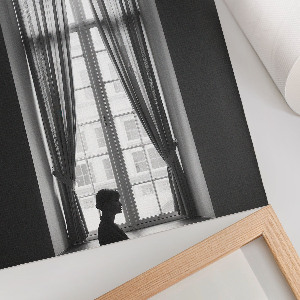 Decorative poster featuring a vintage window