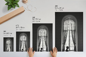 Decorative poster featuring a vintage window
