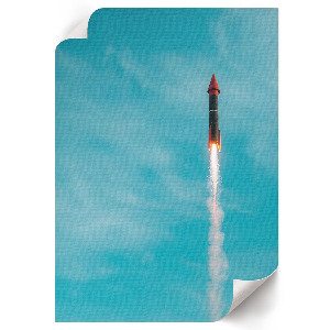 Art print of a rocket in the sky