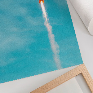Art print of a rocket in the sky