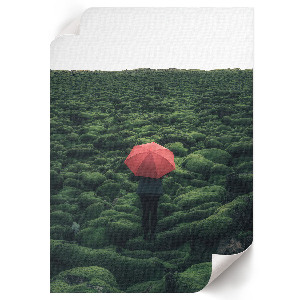 Decorative poster featuring a green landscape
