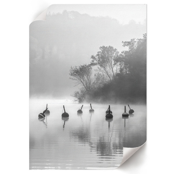 Art print depicting a foggy landscape