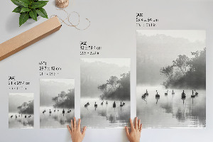 Art print depicting a foggy landscape