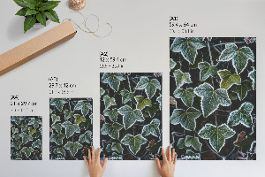 Wall art featuring frosty leaves