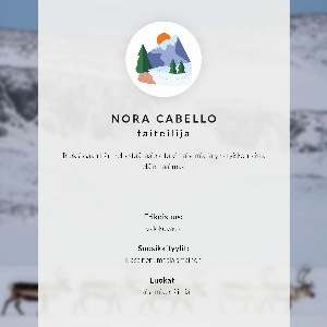 Decorative poster with a reindeer in the mountains
