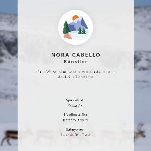 Decorative poster with a reindeer in the mountains
