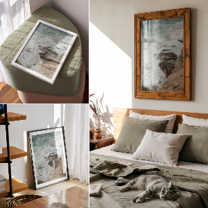 Art print depicting a seascape