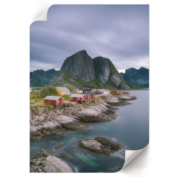 Decorative poster featuring a mountain landscape