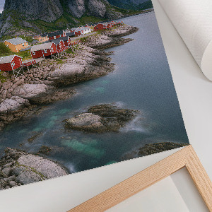 Decorative poster featuring a mountain landscape