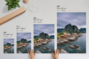 Decorative poster featuring a mountain landscape