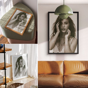 Wall print featuring an elegant portrait