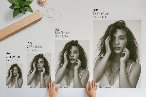 Wall print featuring an elegant portrait