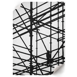 Decorative poster featuring construction scaffolding