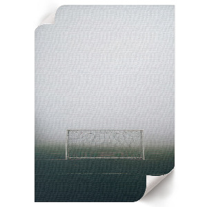 Wall art depicting a soccer goal on the pitch