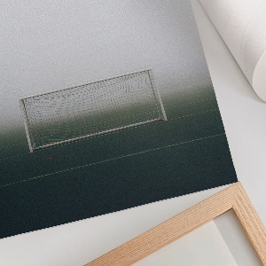 Wall art depicting a soccer goal on the pitch