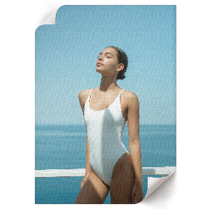 Art print Woman on a yacht