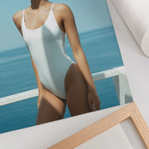 Art print Woman on a yacht