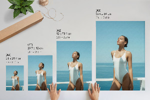 Art print Woman on a yacht