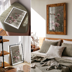 Poster with delicate poppies