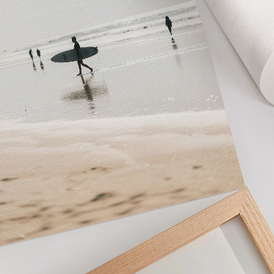 Wall art Surfers on the beach