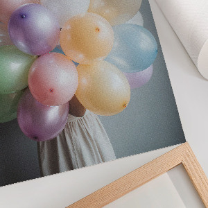 Art print showing a balloon bouquet