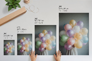 Art print showing a balloon bouquet