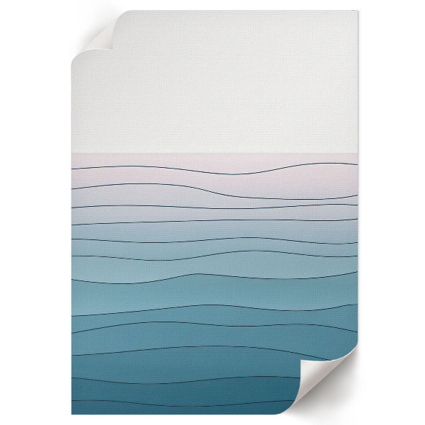 Wall print with a minimalist waves design