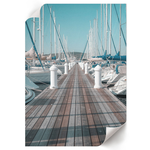 Decorative poster featuring white boats