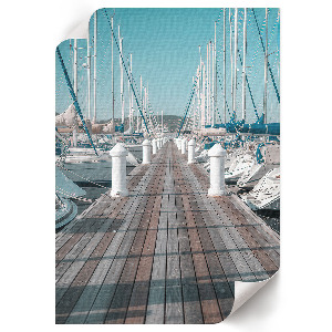 Decorative poster featuring white boats