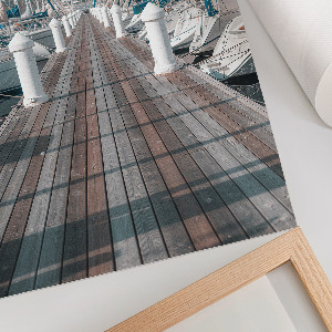 Decorative poster featuring white boats