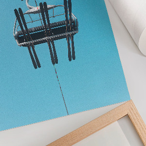 Art print featuring a ropeway