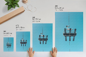 Art print featuring a ropeway