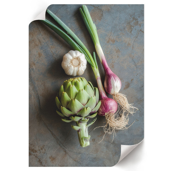 Decorative poster with a vegetables and nature motif
