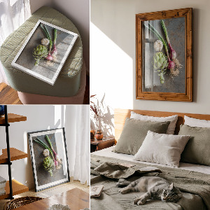 Decorative poster with a vegetables and nature motif