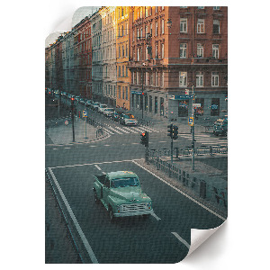 Retro city street wall art