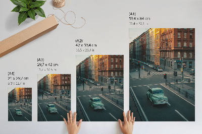 Wall art Retro city street